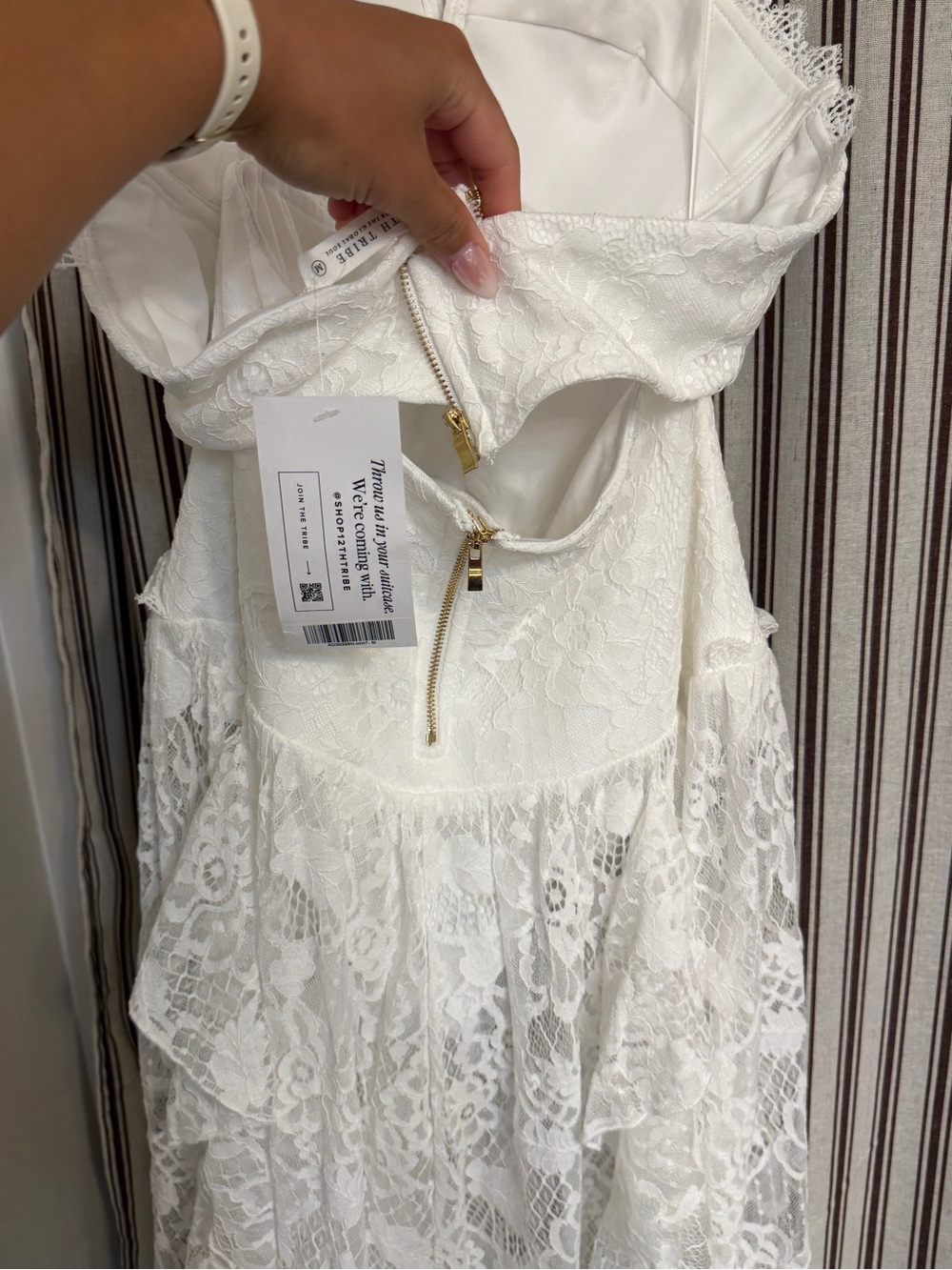 Princesa White Lace Drop Waist Maxi Dress - 12th Tribe - Picture 7 of 10